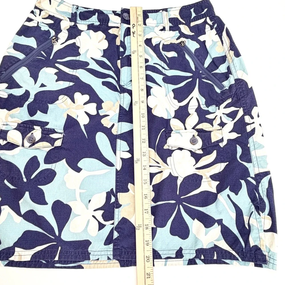 Columbia Floral Ripstop Mini Skirt‎ Womens 8 Blue XCO Cargo Hiking